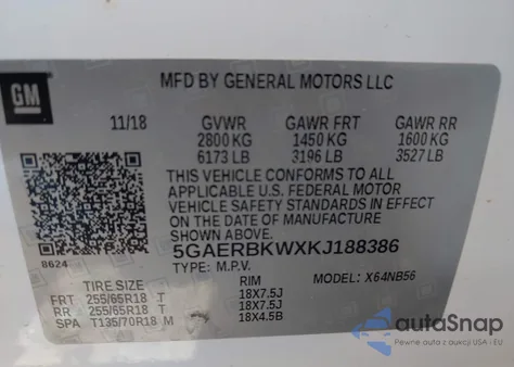 2019 Buick Enclave Fwd Essence from USA, damaged, VIN 5GAERBKWXKJ188386